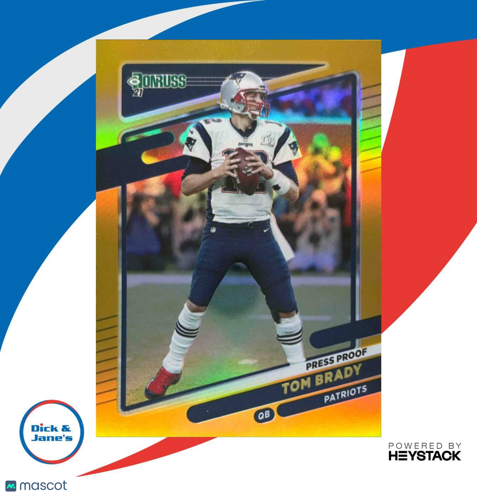 2021 Panini Donruss Tom Brady Press Proof Premium Gold Holo New England Patriots - Sports Cards