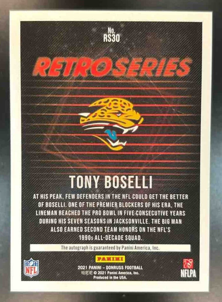2021 Panini Donruss Tony Boselli Retro Series Auto /25 RS30 Jacksonville Jaguars - Sports Cards