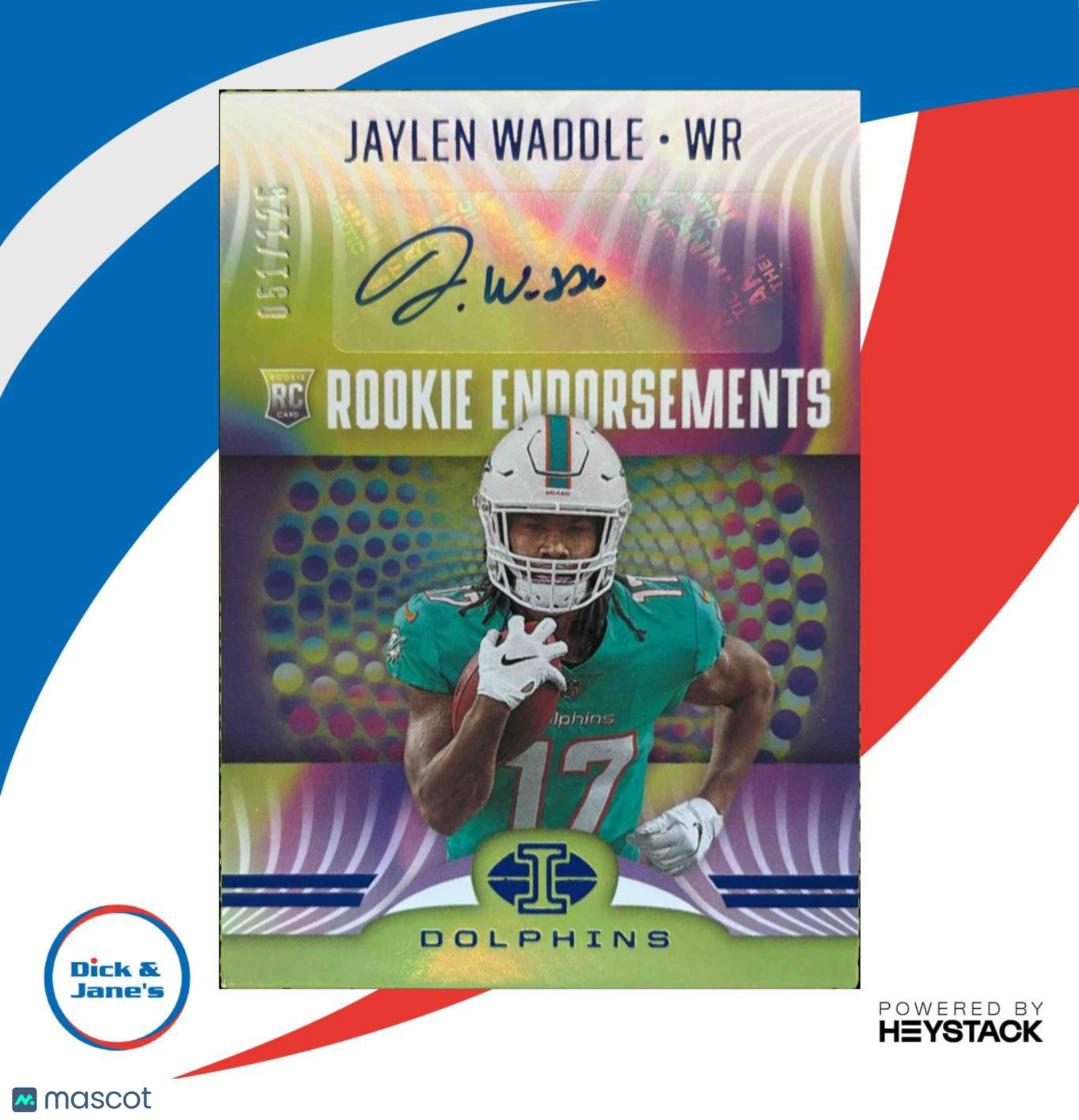 2021 Panini Illusions Jaylen Waddle Rookie Endorsement /125 Auto Miami Dolphins - Sports Cards