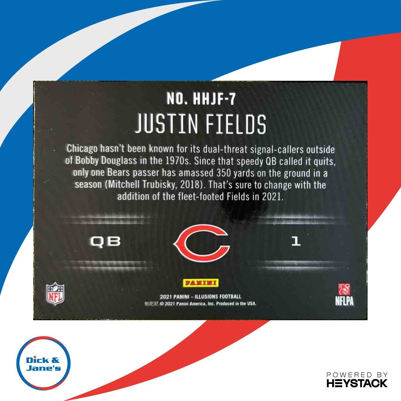 2021 Panini Illusions Justin Fields HoloHeroes #HHJF-7 RC Chicago Bears - Sports Cards