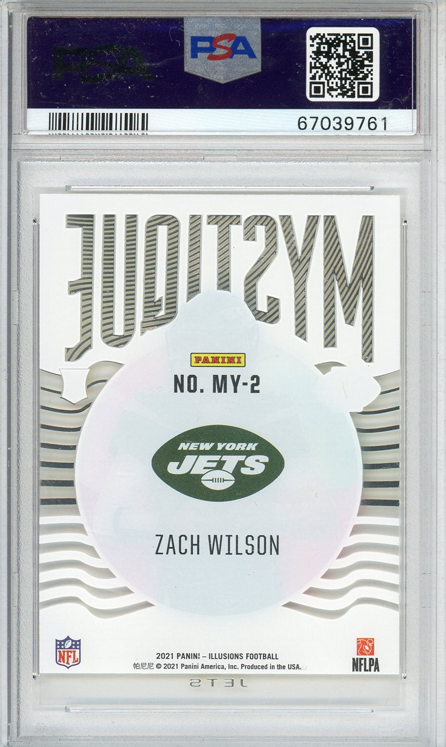 2021 Panini Illusions Mystique Zach Wilson #MY-2 PSA 9 - Graded Sports Cards