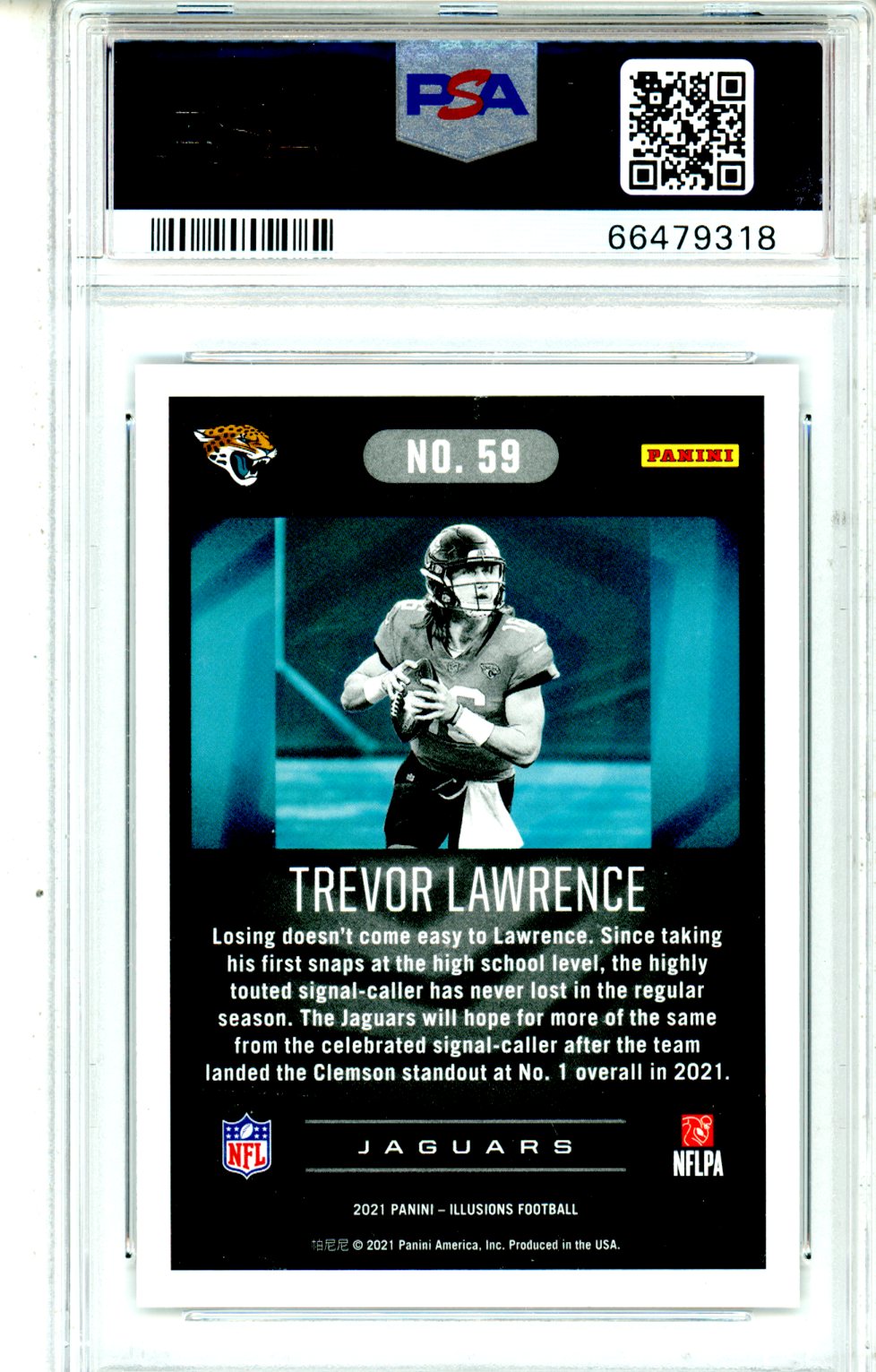 2021 Panini Illusions Trevor Lawrence Trophy Collection Dots Rookie #59 PSA 9 - Graded Sports Cards