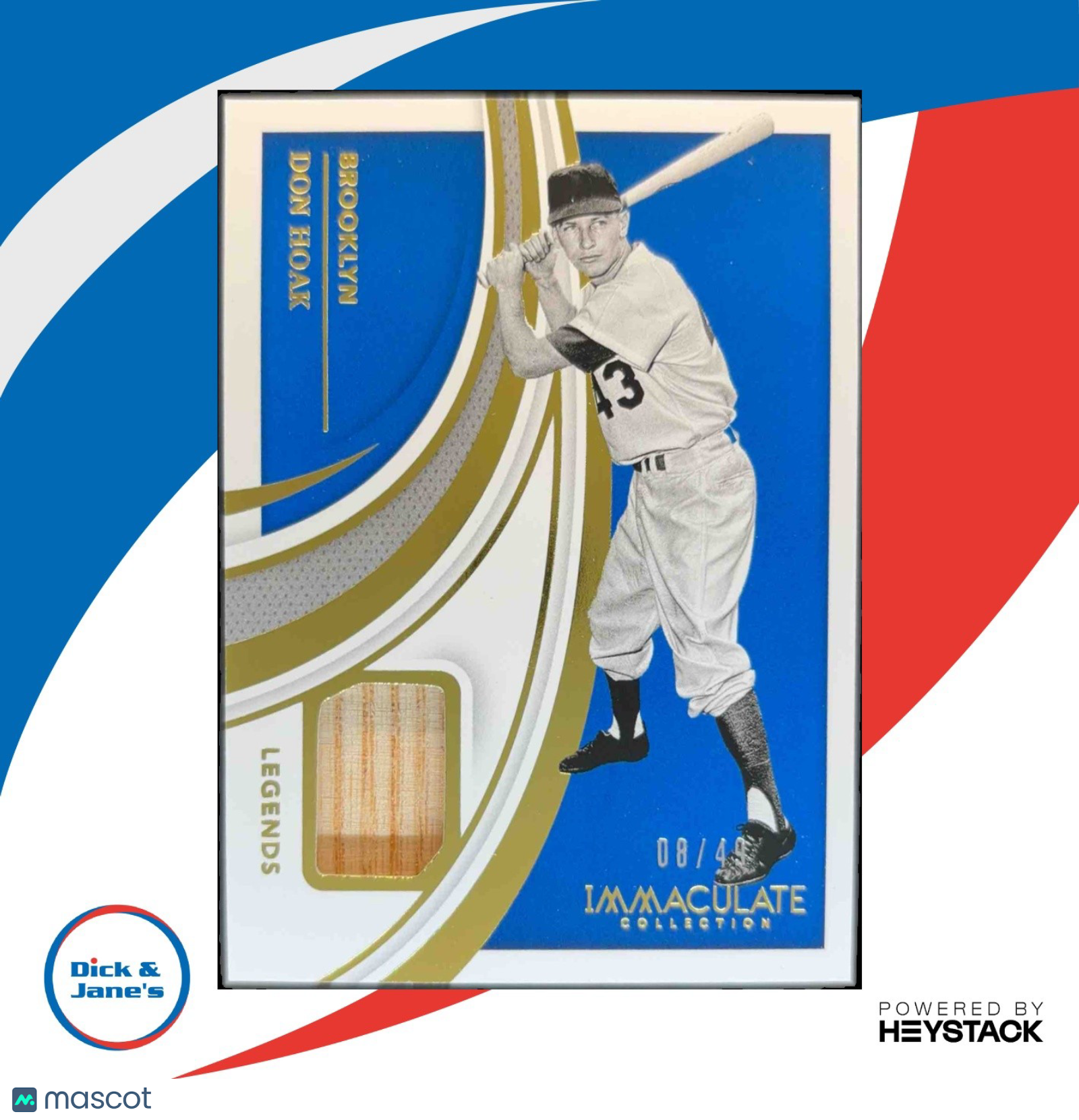 2021 Panini Immaculate Collection Don Hoak Legends Material /49 #LG-DH - Sports Cards