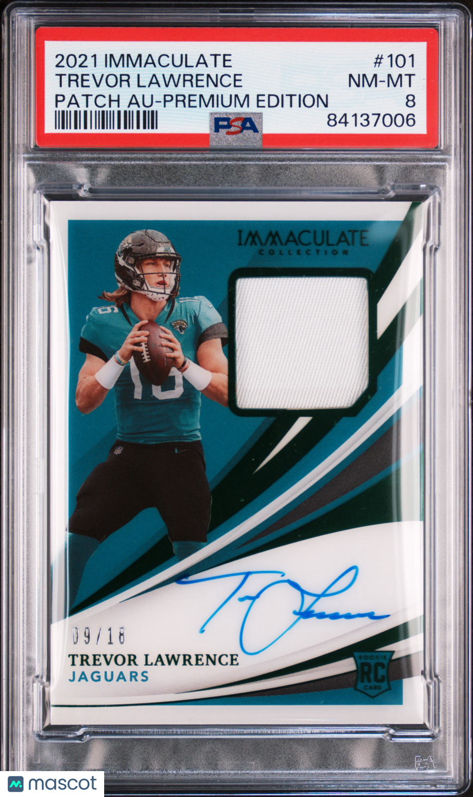 2021 Panini Immaculate Trevor Lawrence RPA 09/18 Premium Edition #101 PSA 8 - Graded Sports Cards