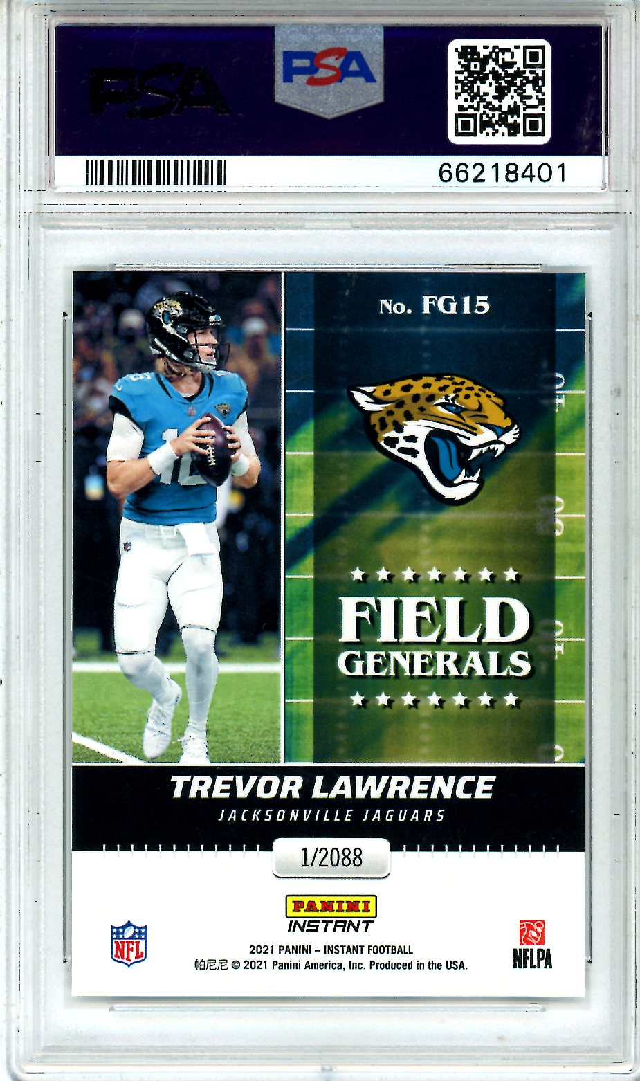 2021 Panini Instant Field Generals Trevor Lawrence Rookie #FG15 PSA 10 Jaguars - Graded Sports Cards