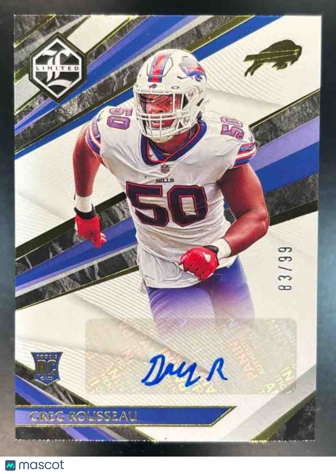 2021 Panini Limited Greg Rousseau /99 #193 Auto RC Buffalo Bills - Sports Cards