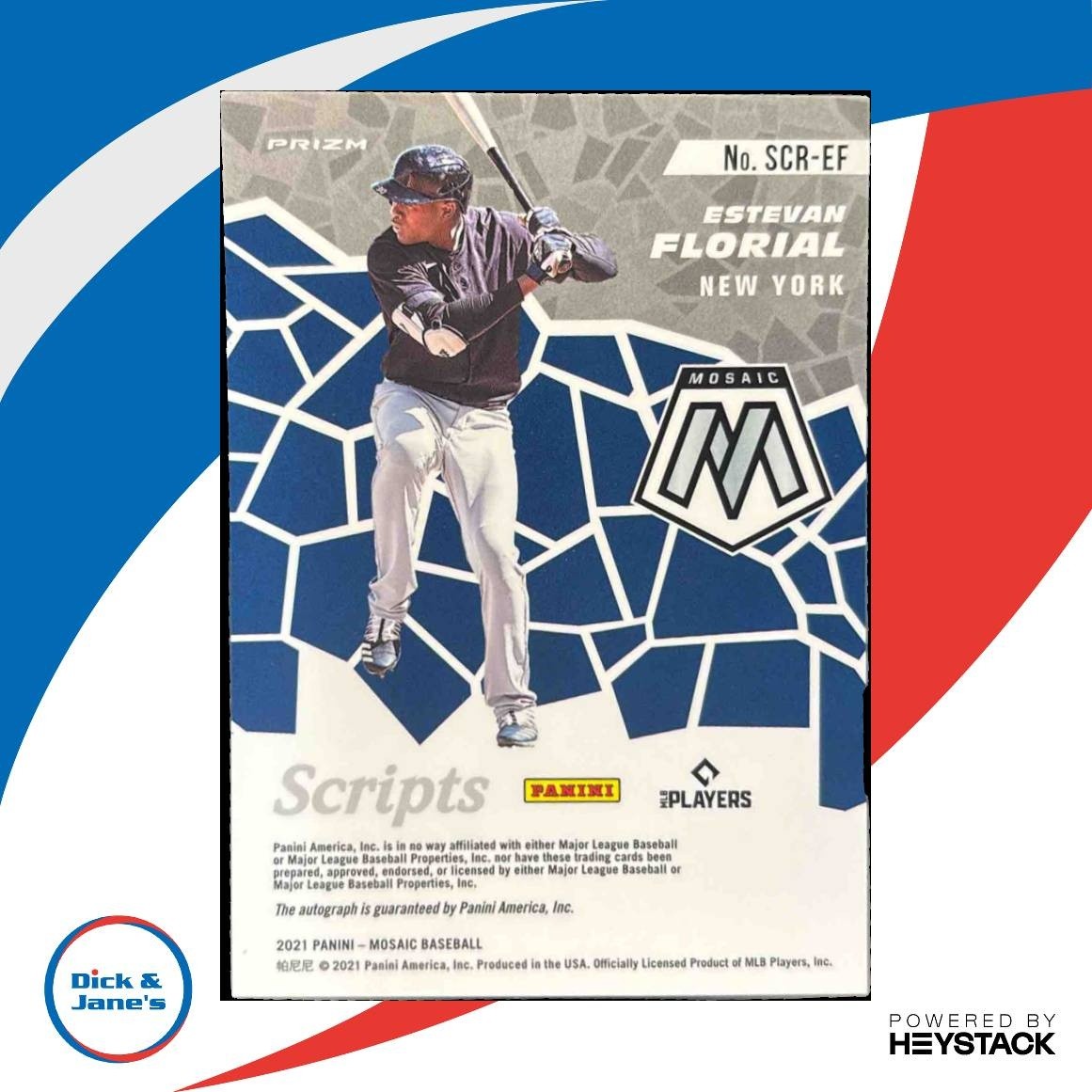 2021 Panini Mosaic Estevan Florial Scripts RC Auto New York Yankees - Sports Cards