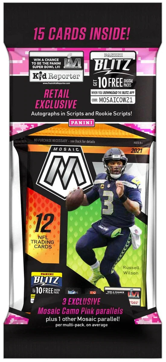 2021 Panini Mosaic Football Cello Multi Fat Pack - NFL Packs