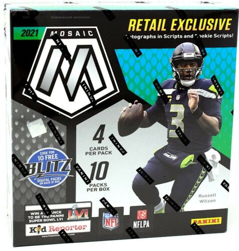 2021 Panini Mosaic Football Mega Box (Reactive Blue Parallels!) - NFL Mega Box