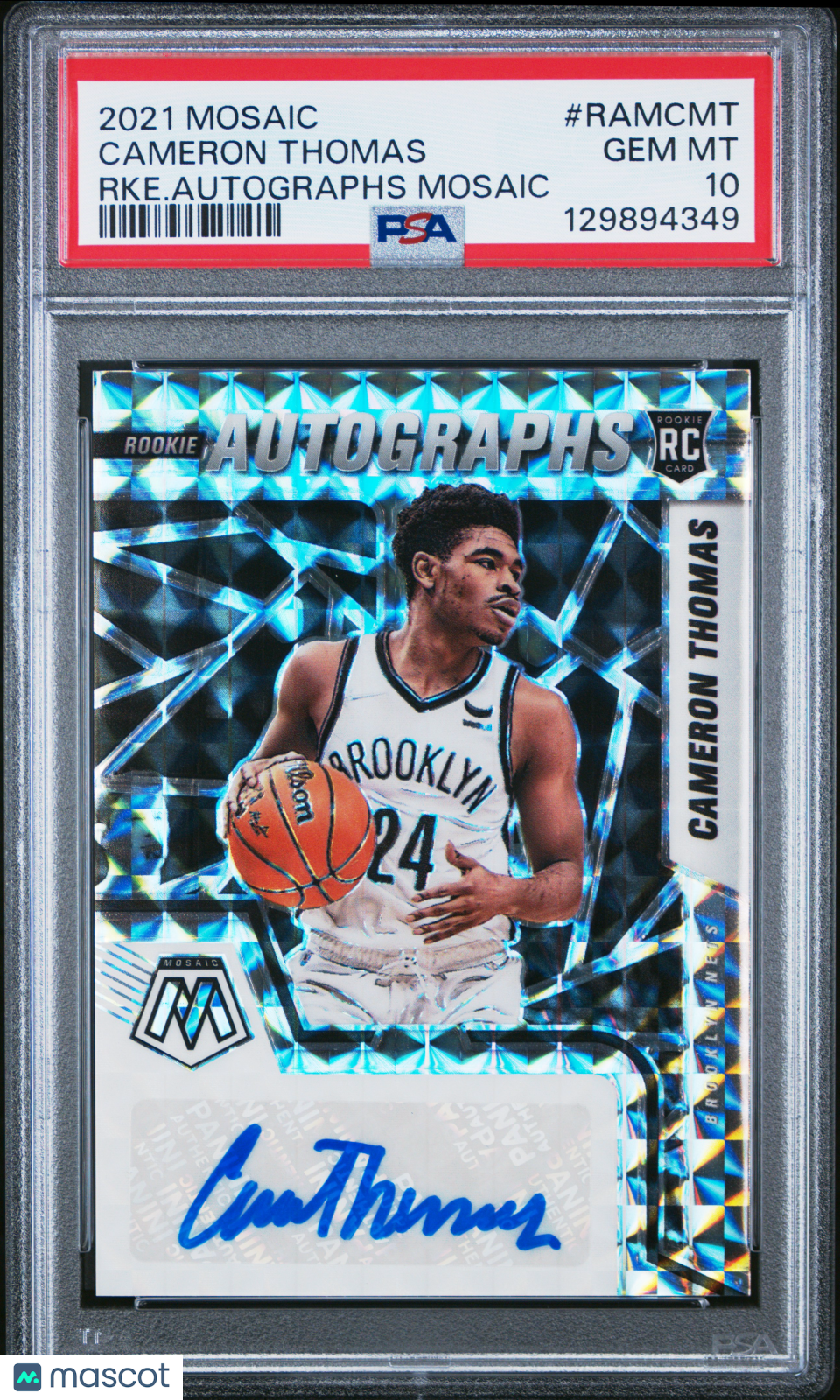 2021 Panini Mosaic Rookie Autographs Mosaic Cameron Thomas RKE Autographs PSA 10 - Graded Sports Cards