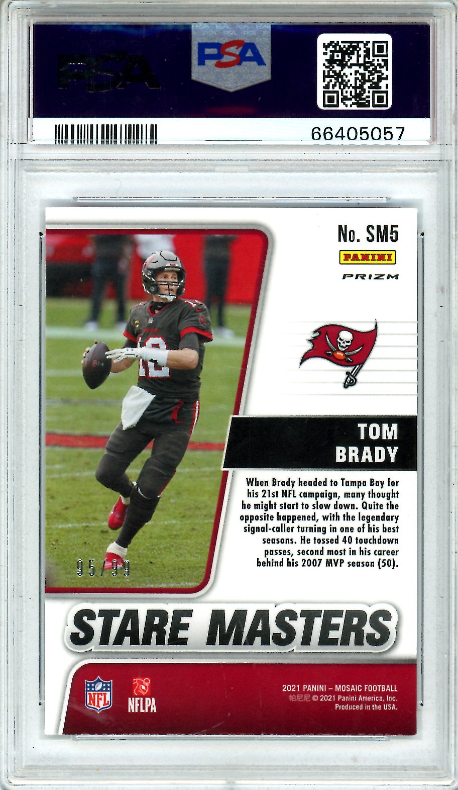 2021 Panini Mosaic Stare Masters Tom Brady Blue #SM5 PSA 9 MINT Patriots - Graded Sports Cards