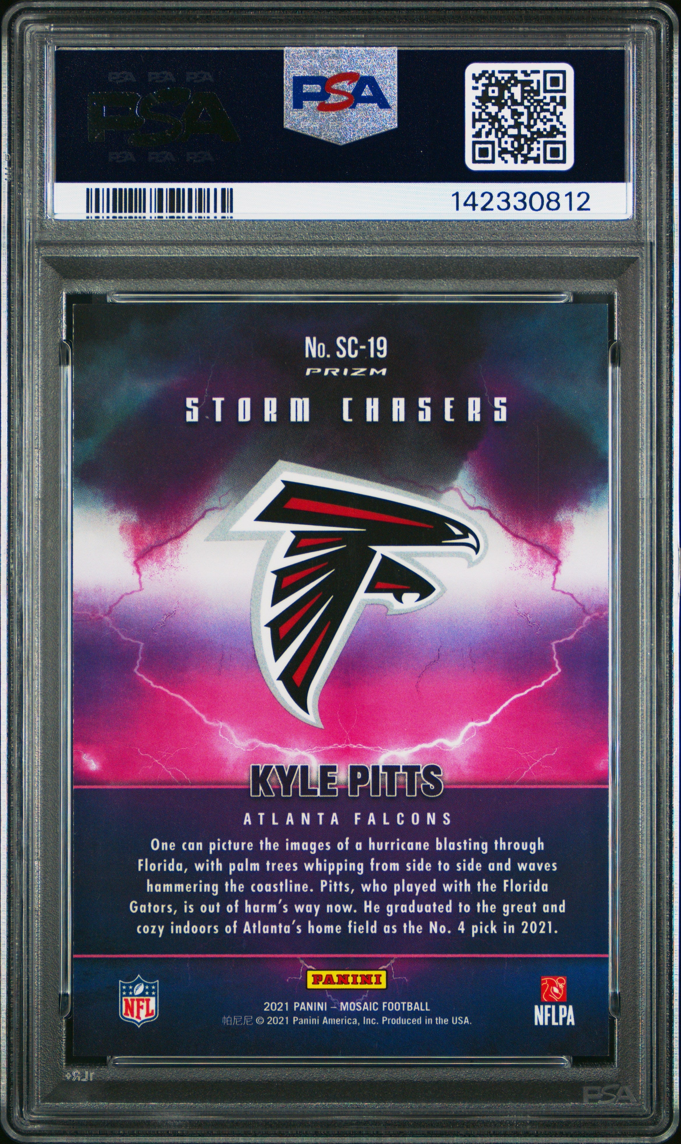 2021 Panini Mosaic Storm Chasers Kyle Pitts Rookie PSA 9 MINT Atlanta Falcons - Graded Sports Cards