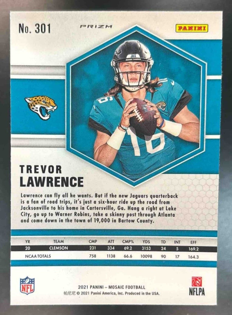 2021 Panini Mosaic Trevor Lawrence Reactive Orange #301 RC Jacksonville Jaguars - Sports Cards