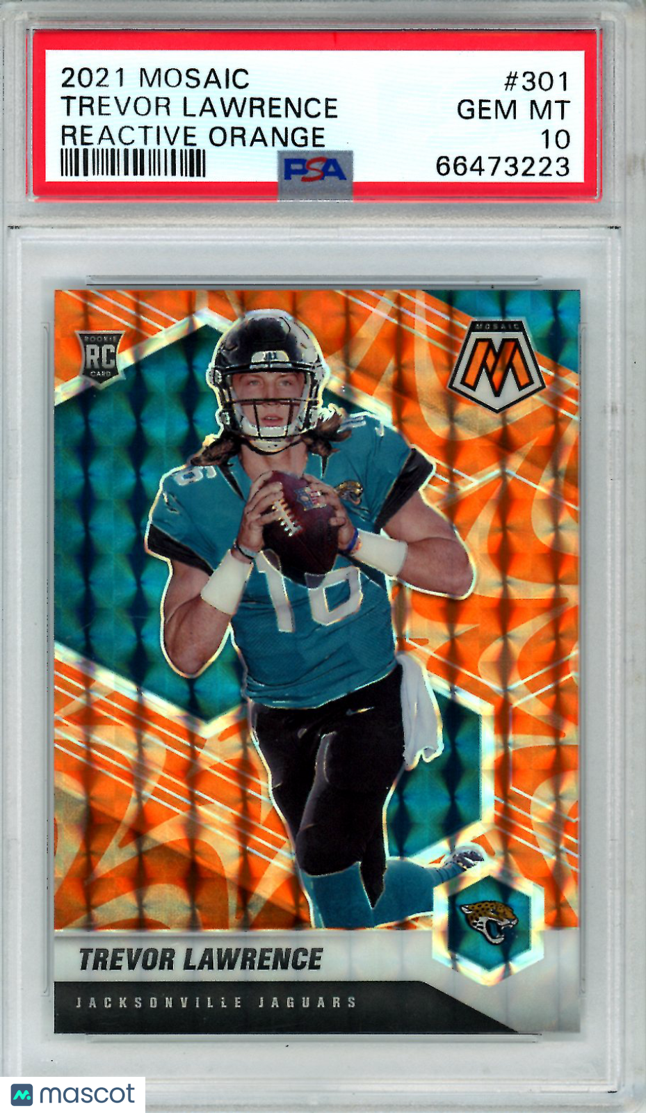 2021 Panini Mosaic Trevor Lawrence Reactive Orange Rookie #301 PSA 10 GEM MINT - Graded Sports Cards