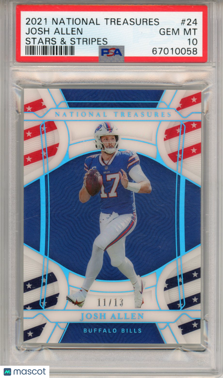 2021 Panini National Treasures Josh Allen Stars & Stripes #24 PSA 10 - Graded Sports Cards