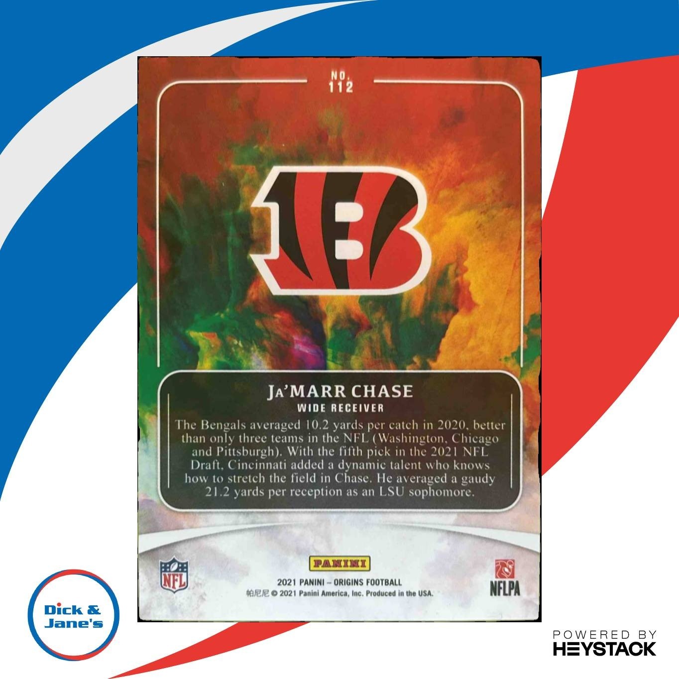 2021 Panini Origins Ja’Marr Chase #112 Variation RC Cincinnati Bengals - Sports Cards