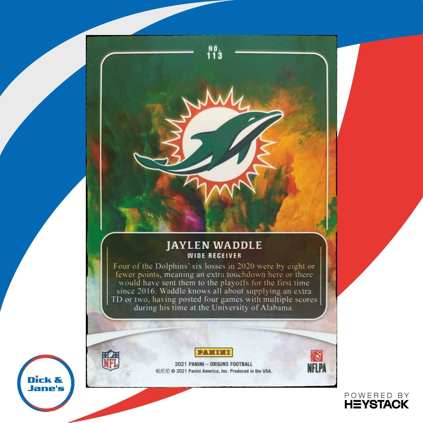 2021 Panini Origins Jaylen Waddle #113 RC Miami Dolphins - Sports Cards