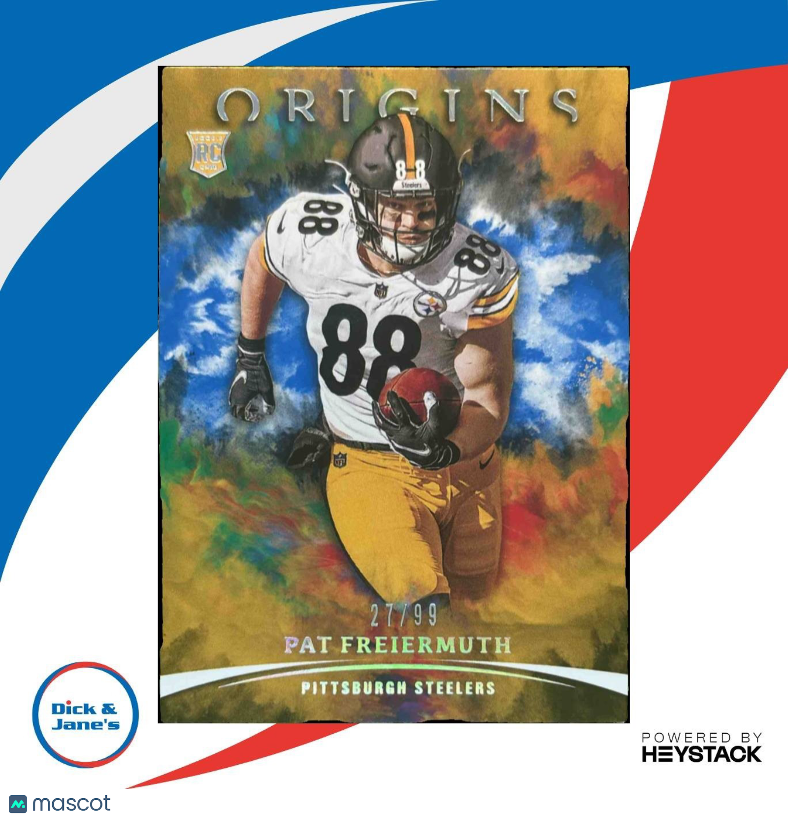 2021 Panini Origins Pat Freiermuth Blue 27/99 #131 RC Pittsburgh Steelers - Sports Cards