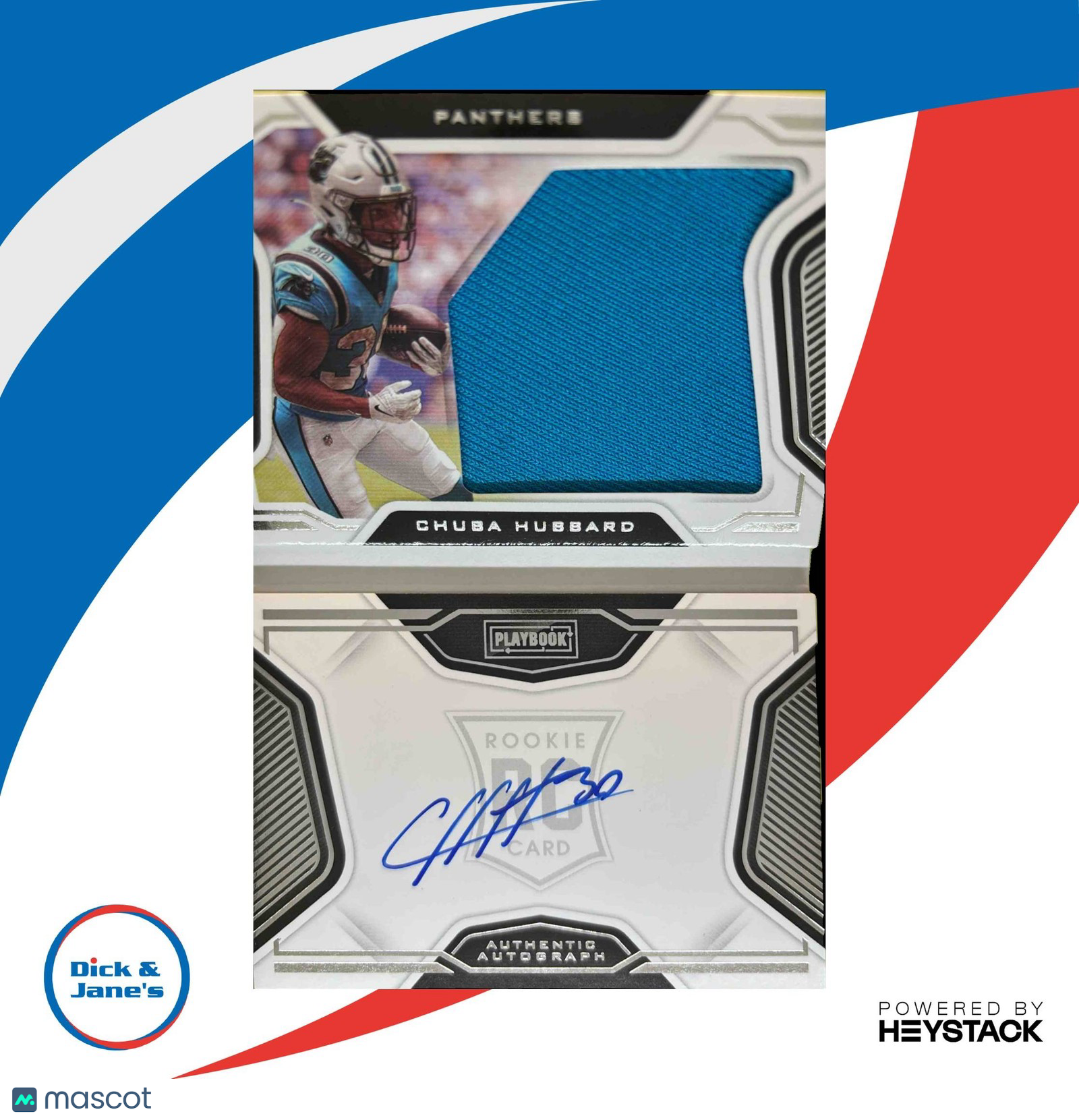 2021 Panini Playbook Chuba Hubbard /299 #237 RC Auto Carolina Panthers - Sports Cards