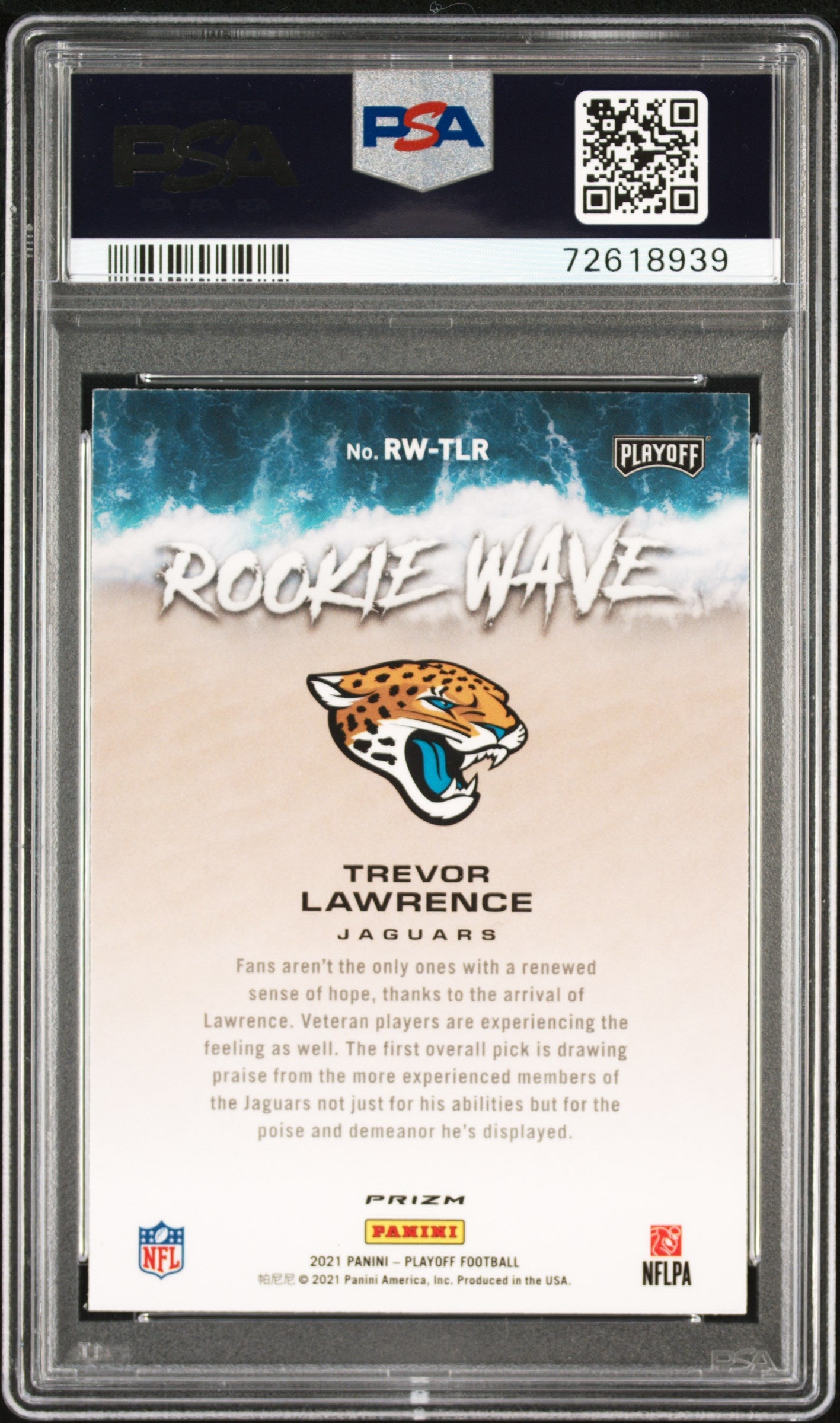 2021 Panini Playoff Rookie Wave Trevor Lawrence Pink #RWTLR PSA 10 - Graded Sports Cards