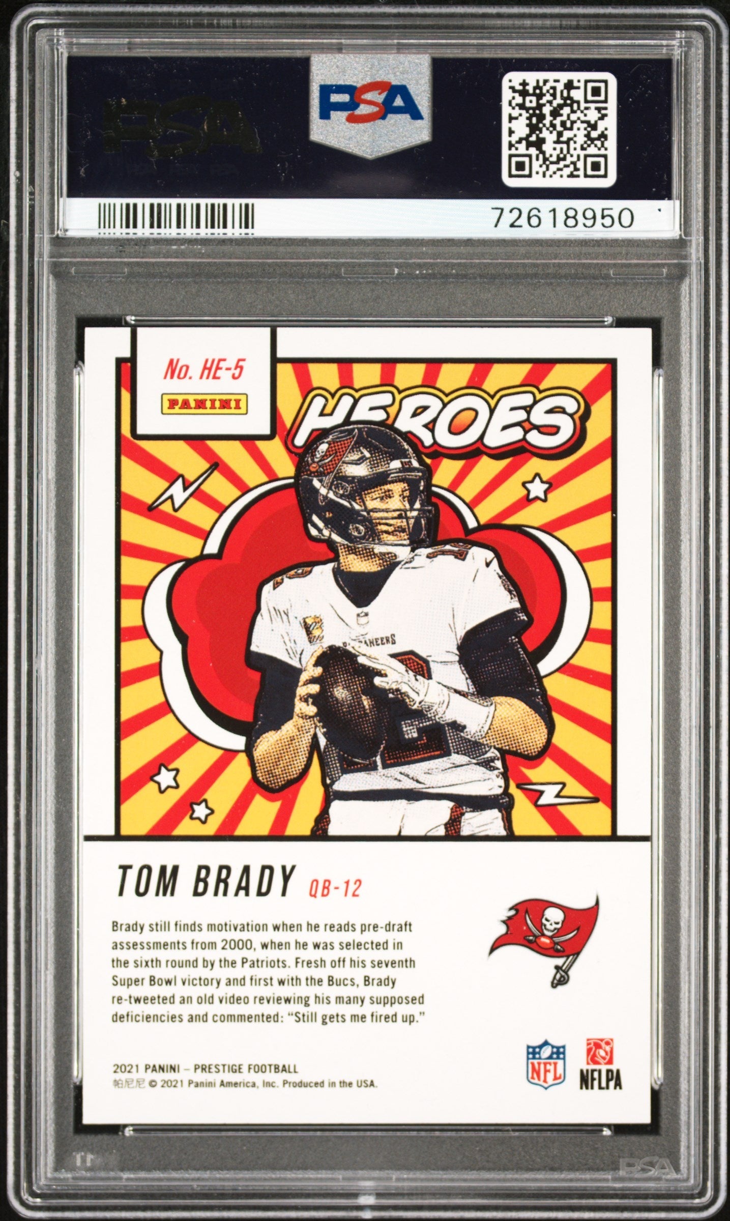 2021 Panini Prestige Heroes Tom Brady #HE-5 PSA 10 - Graded Sports Cards