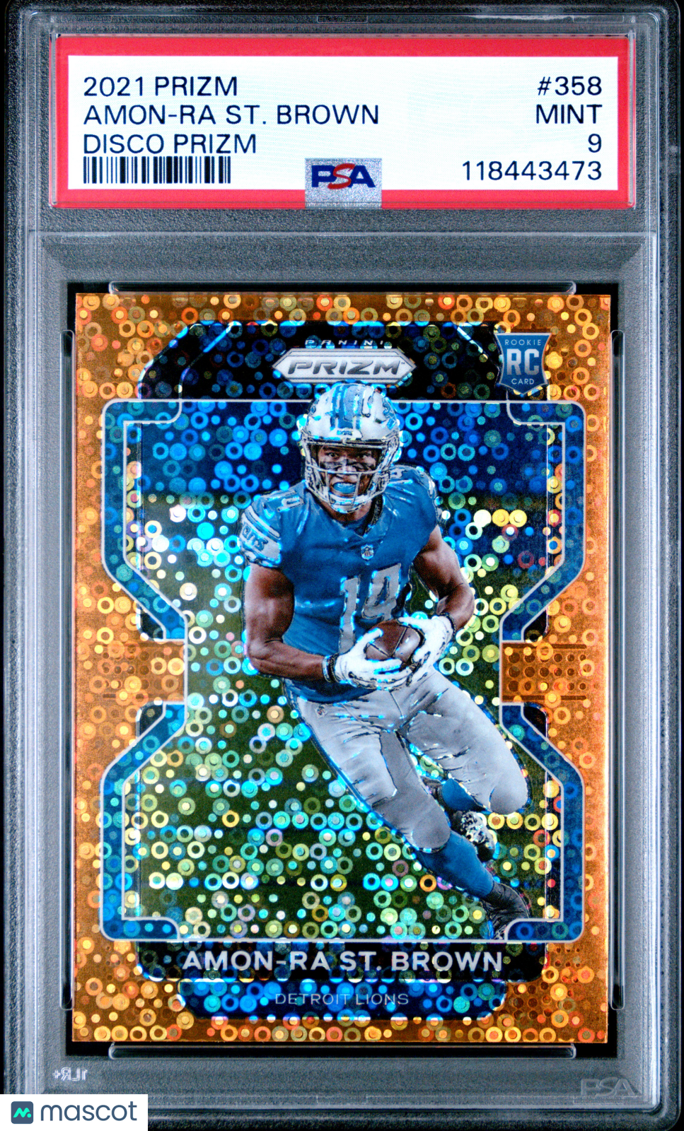 2021 Panini Prizm Amon-Ra ST. Brown Disco #358 PSA 9 - Graded Sports Cards