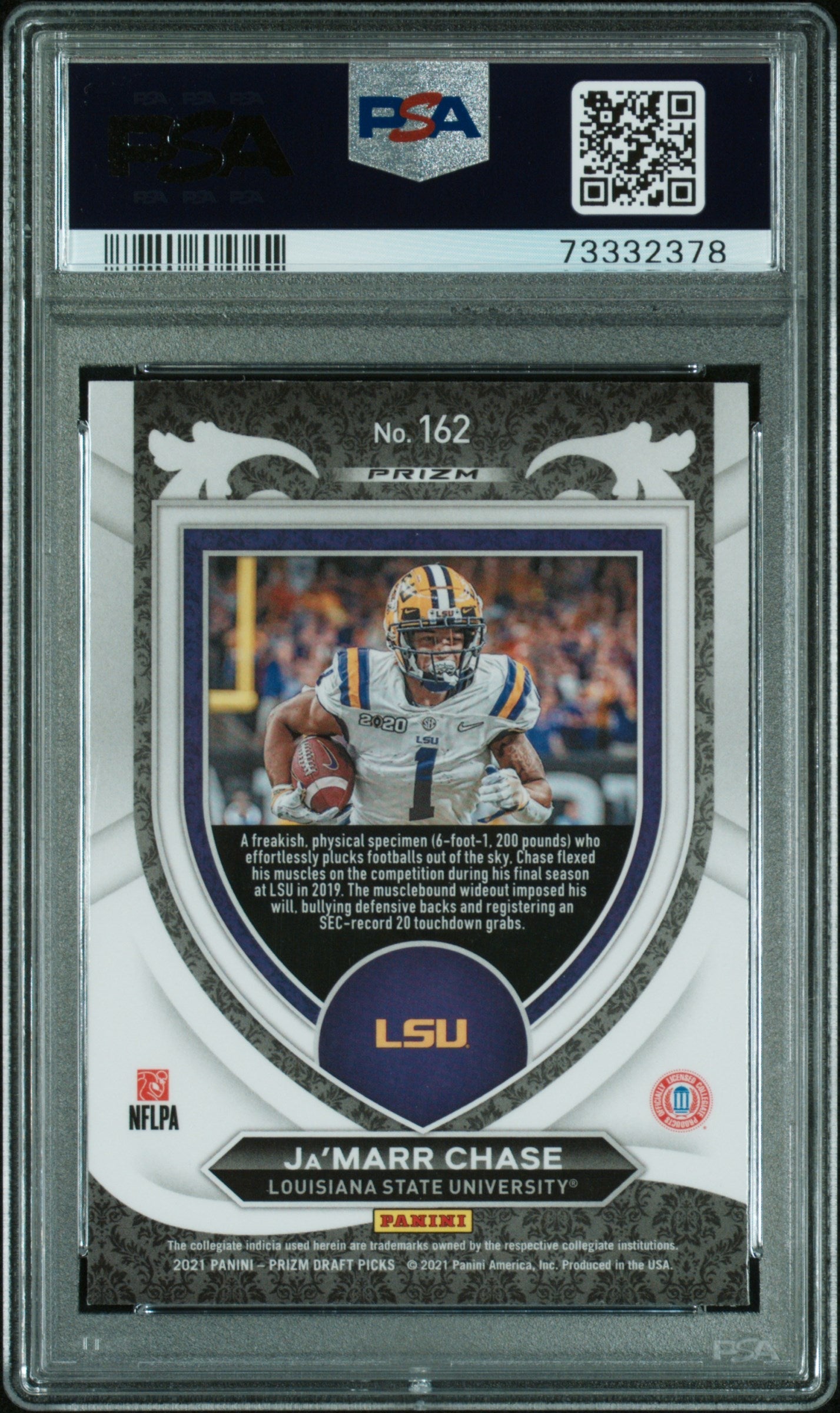 2021 Panini Prizm Draft Picks Ja’marr Chase Red Ice Rookie #162 PSA 10 GEM MINT - Graded Sports Cards