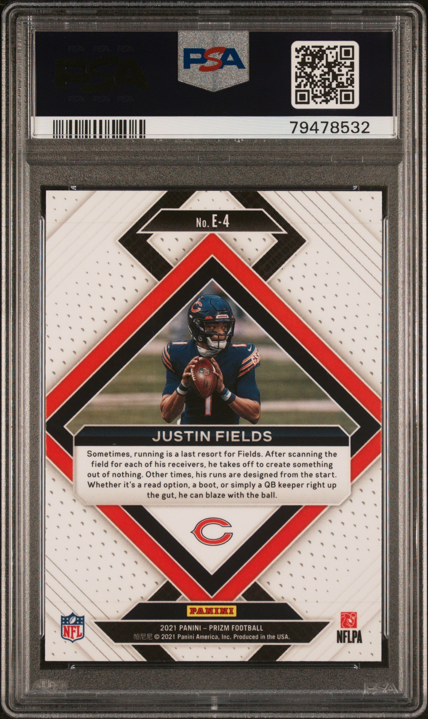 2021 Panini Prizm Emergent Justin Fields Rookie E4 PSA 10 GEM MINT Chicago Bears - Graded Sports Cards