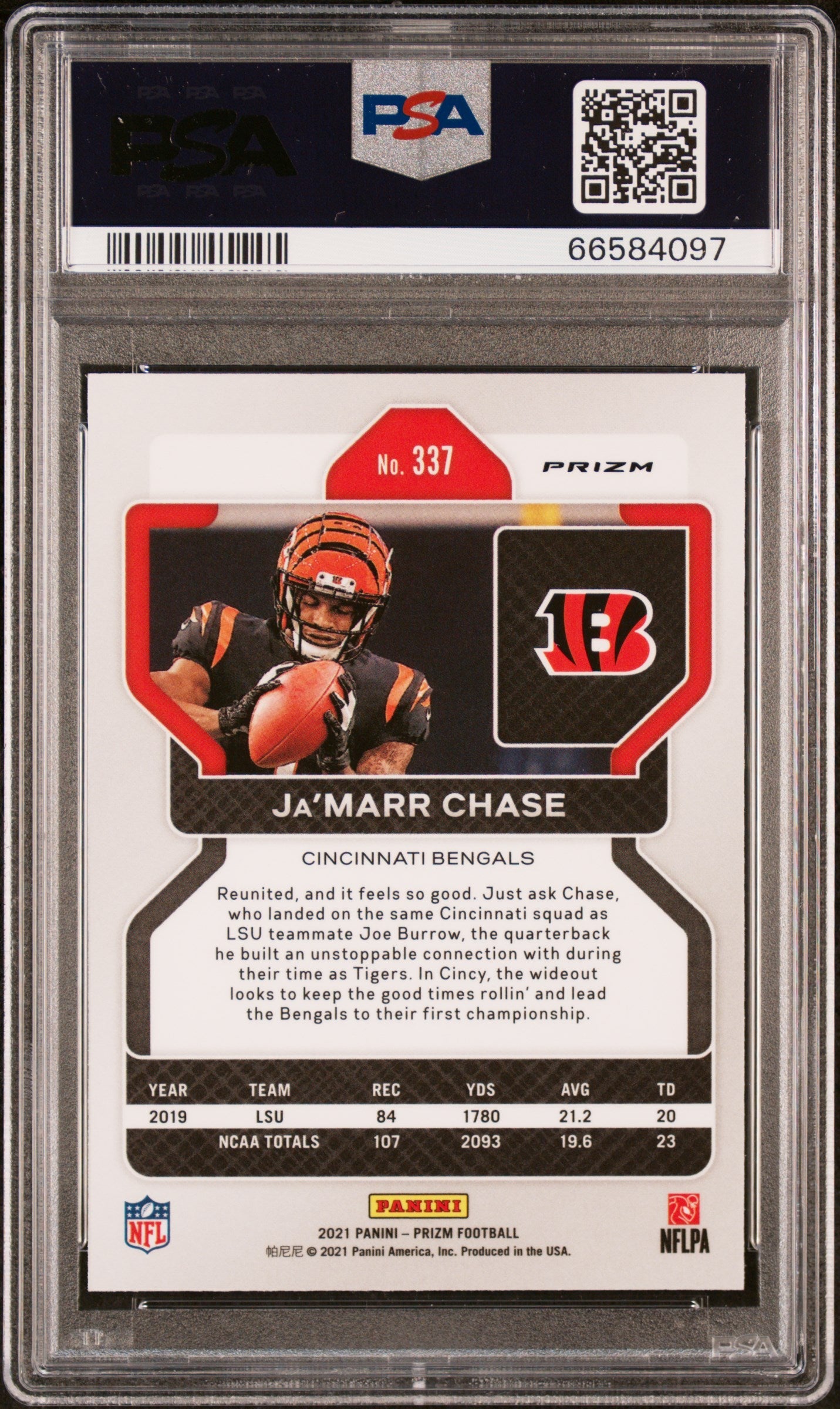 2021 Panini Prizm Ja’Marr Chase Silver #337 PSA 10 - Graded Sports Cards