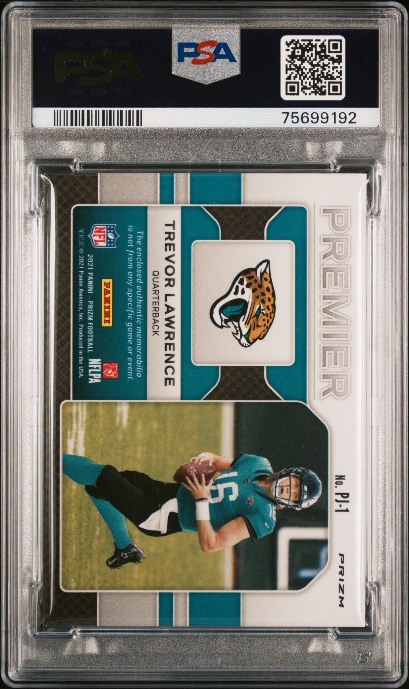 2021 Panini Prizm Premier Jersey Trevor Lawrence Pink #PJ1 PSA 9 - Graded Sports Cards