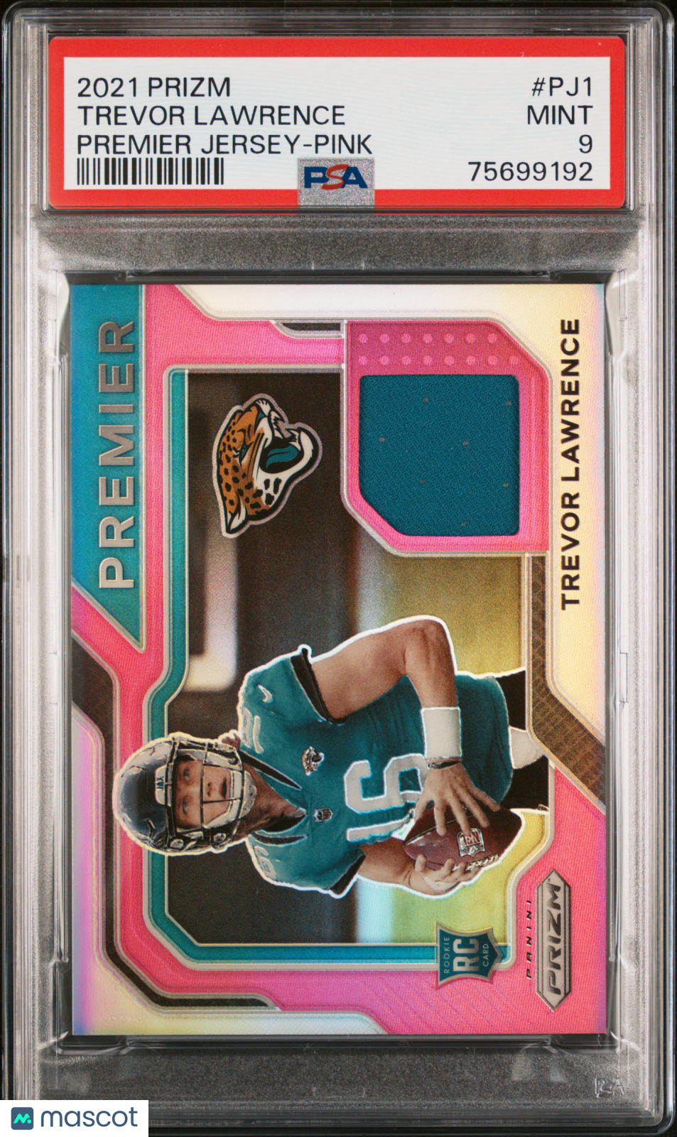2021 Panini Prizm Premier Jersey Trevor Lawrence Pink #PJ1 PSA 9 - Graded Sports Cards