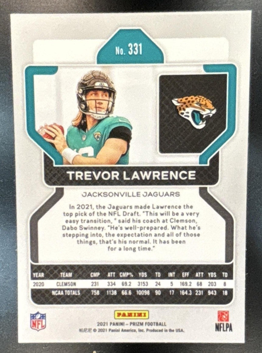 2021 Panini Prizm Trevor Lawrence #331 RC Jacksonville Jaguars - Sports Cards
