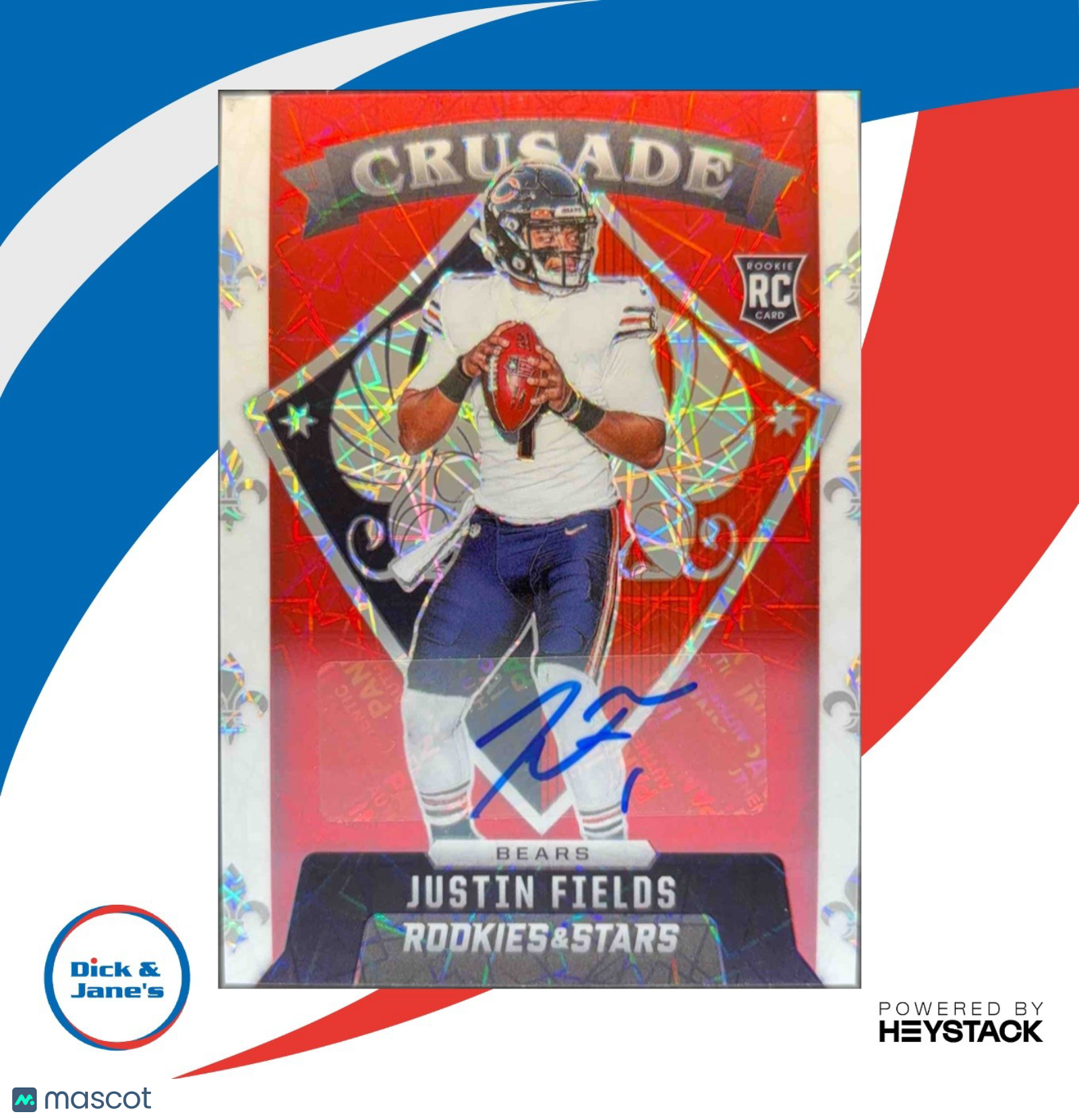 2021 Panini Rookies & Stars Justin Fields Crusade Signatures Longevity 1/10 Auto - Sports Cards