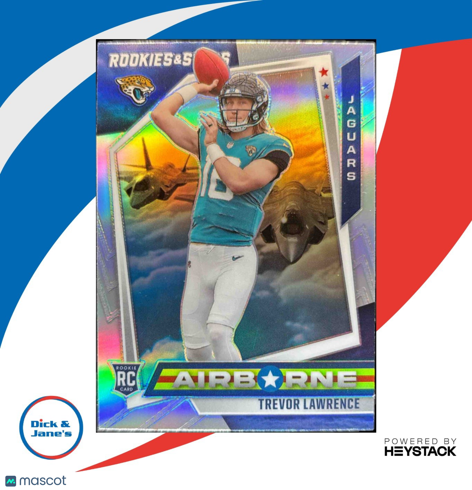 2021 Panini Rookies & Stars Trevor Lawrence Airborne Silver Jaguars Rookie Card - Sports Cards