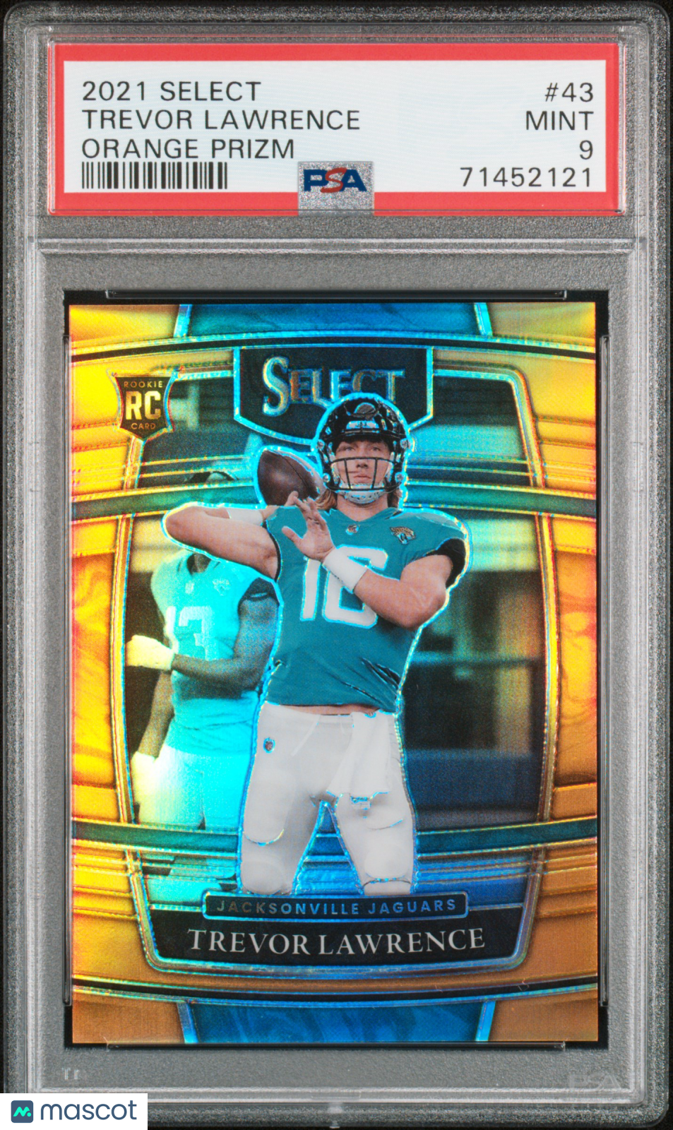 2021 Panini Select Concourse Trevor Lawrence Orange Prizm /49 #43 PSA 9 - Graded Sports Cards