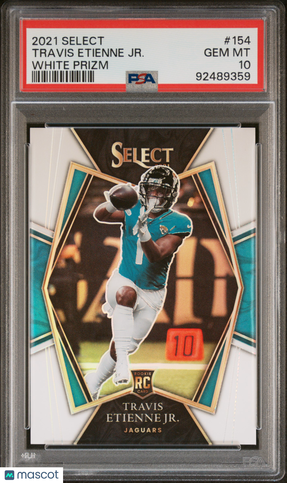 2021 Panini Select Travis Etienne JR. White Prizm #154 PSA 10 - Graded Sports Cards