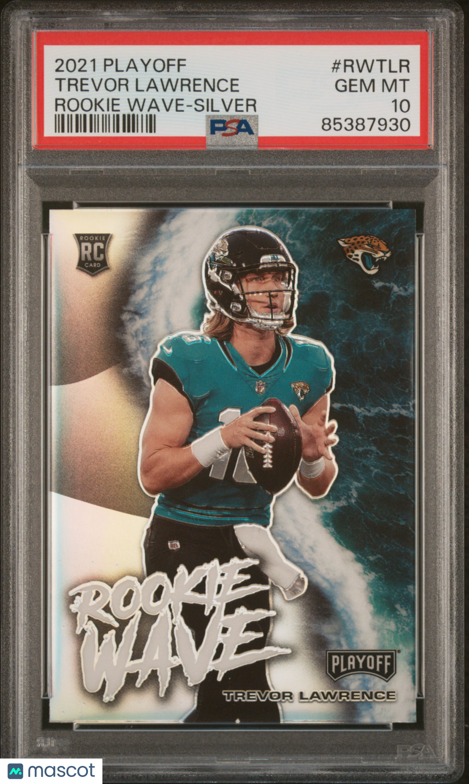 2021 Playoff Rookie Wave Trevor Lawrence Prizm Silver Rookie PSA 10 Jaguars - Graded Sports Cards