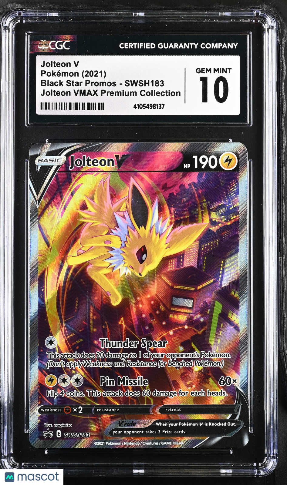 2021 Pokemon Black Star Promos Jolteon V #SWSH183 CGC 10 GEM MINT - Graded TCG/CCG
