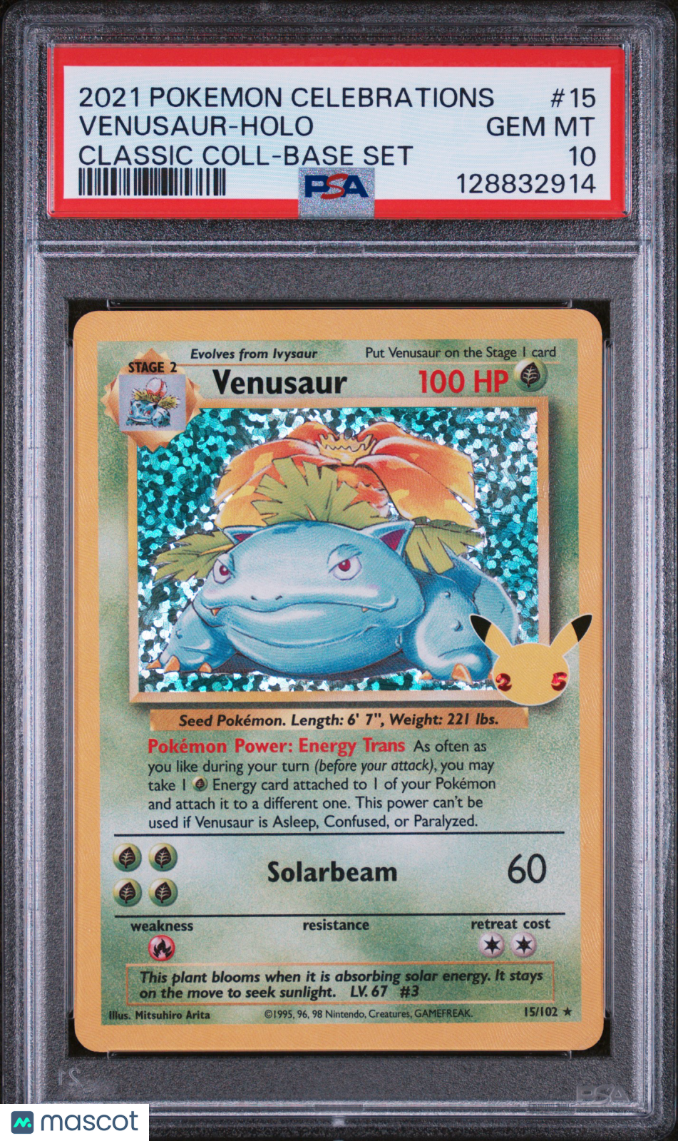 2021 Pokemon Celebrations Classic Collection Venusaur #15 PSA 10 GEM MINT - Graded TCG/CCG