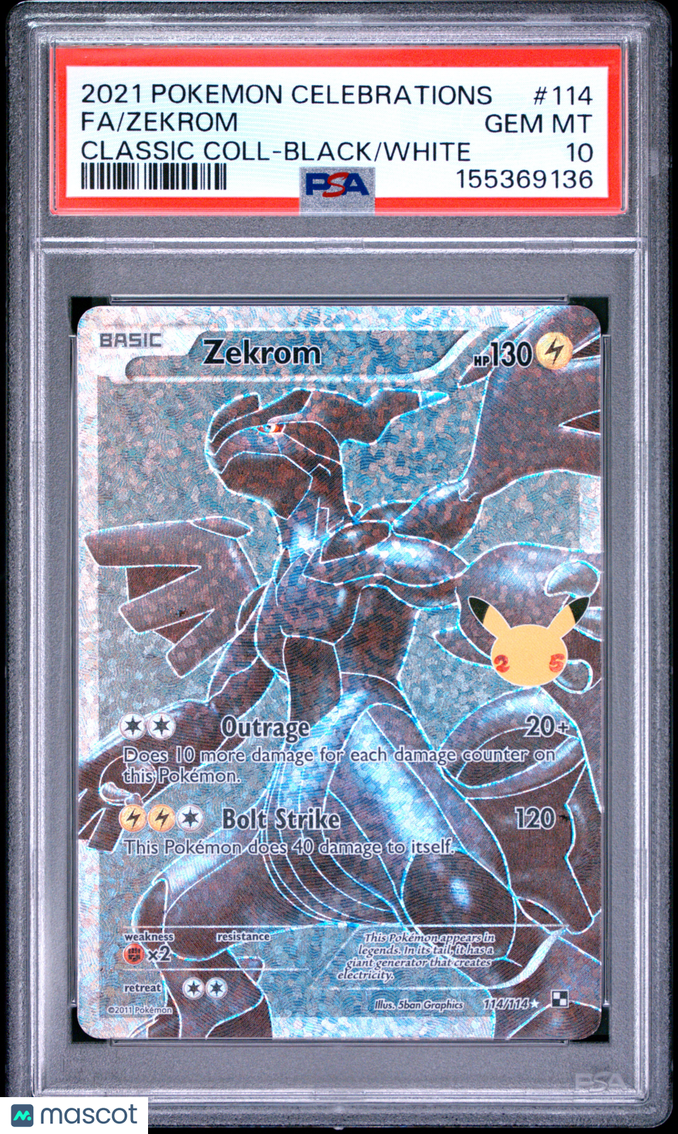 zoo new year’s celebrations psa10 2021 Pokemon Celebrations Classic Collection Zekrom