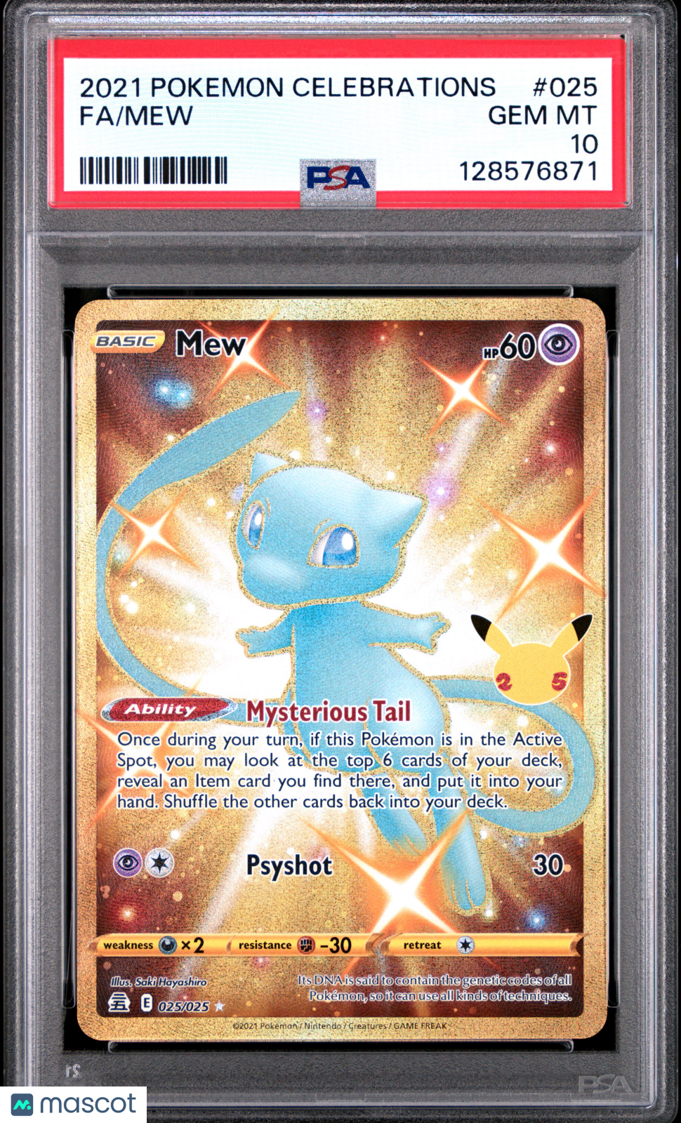 2021 Pokemon Celebrations Mew #025 FA PSA 10 GEM MINT - Graded TCG/CCG