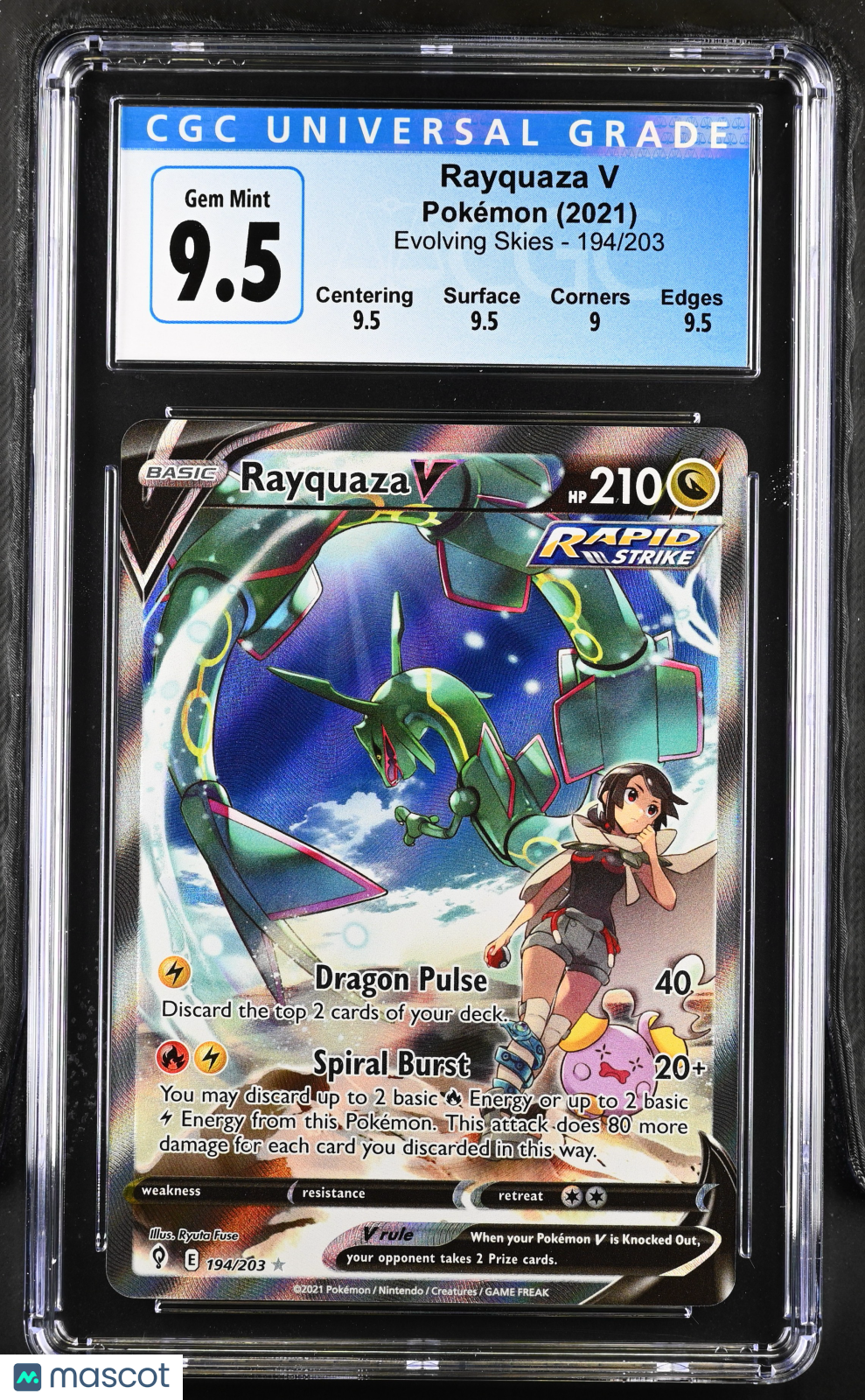 2021 Pokémon Evolving Skies Rayquaza V #194/203 English CGC 10 - Graded TCG/CCG