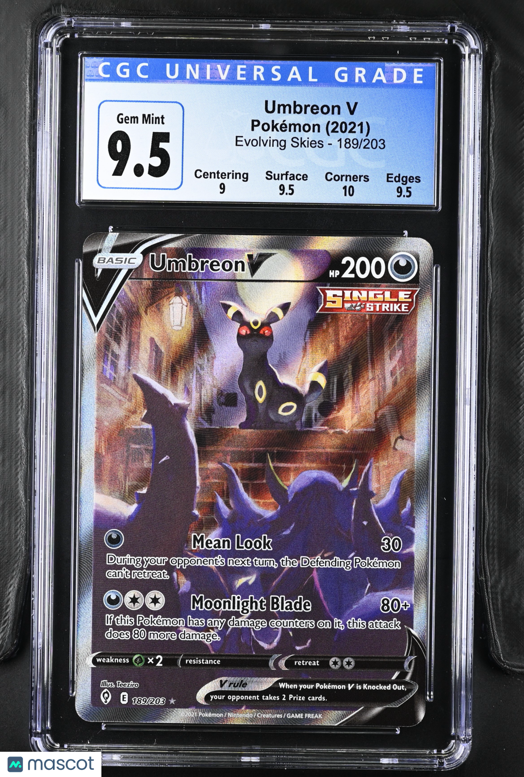 2021 Pokemon Evolving Skies Umbreon V #189/203 English CGC 10 - Graded TCG/CCG
