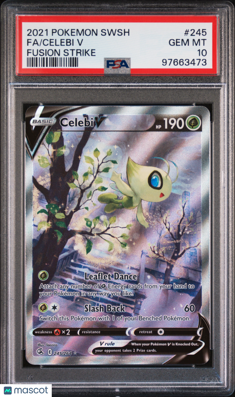 2021 Pokemon Sword & Shield Fusion Strike Celebi V #245 FA PSA 10 GEM MINT - Graded TCG/CCG