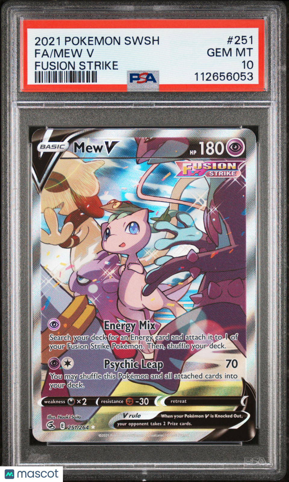 2021 Pokemon Sword & Shield Fusion Strike Mew V #251 FA PSA 10 GEM MINT - Graded TCG/CCG