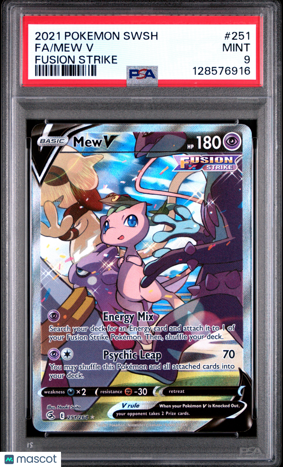 2021 Pokemon Sword & Shield Fusion Strike Mew V #251 FA PSA 9 MINT - Graded TCG/CCG