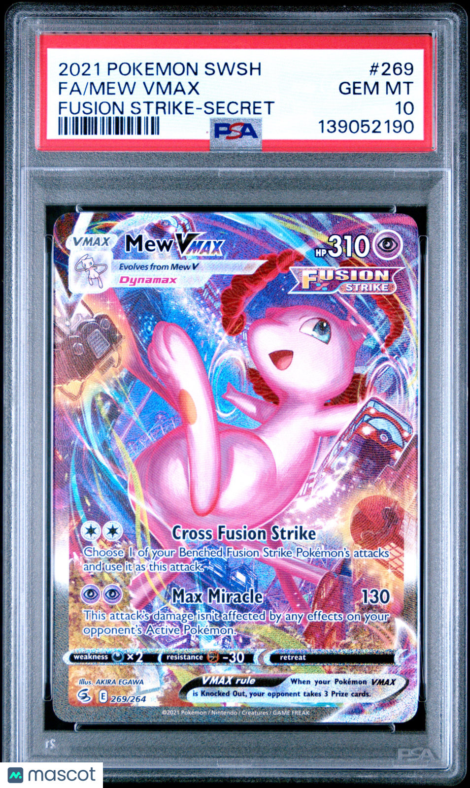 2021 Pokemon Sword & Shield Fusion Strike Mew VMAX #269 Secret FA PSA 10 GEM - Graded TCG/CCG