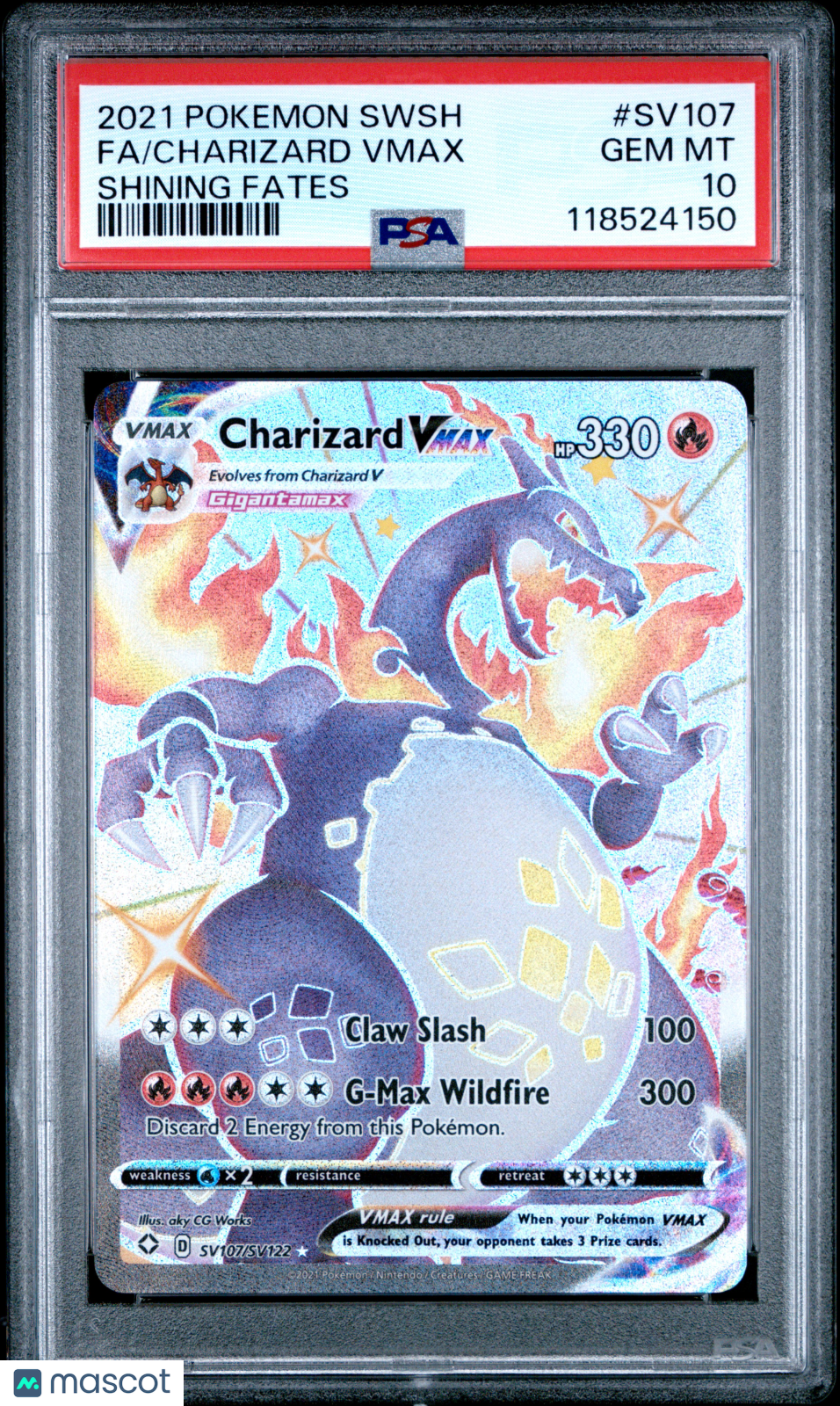 2021 Pokemon Sword & Shield Shining Fates Charizard VMAX Fa Shining Fates PSA 10 - Graded TCG/CCG