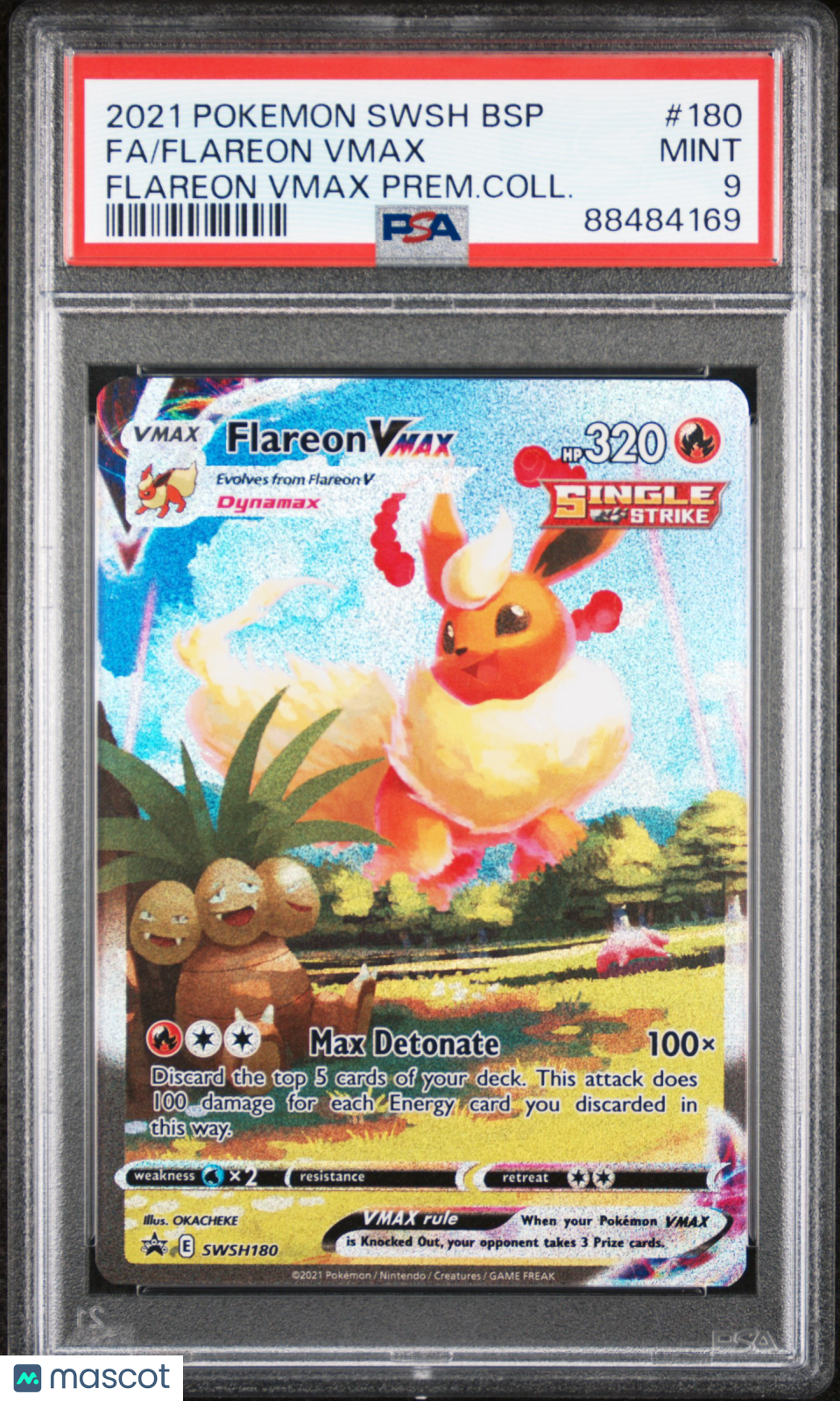 2021 Pokemon Swsh Black Star Promo Flareon VMAX #180 PSA 9 - Graded TCG/CCG