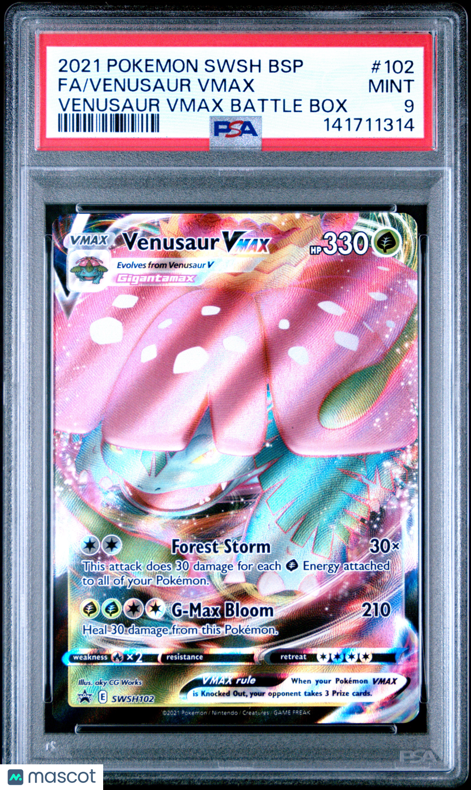 2021 Pokemon Swsh Black Star Promo Venusaur VMAX Fa PSA 9 - Graded TCG/CCG
